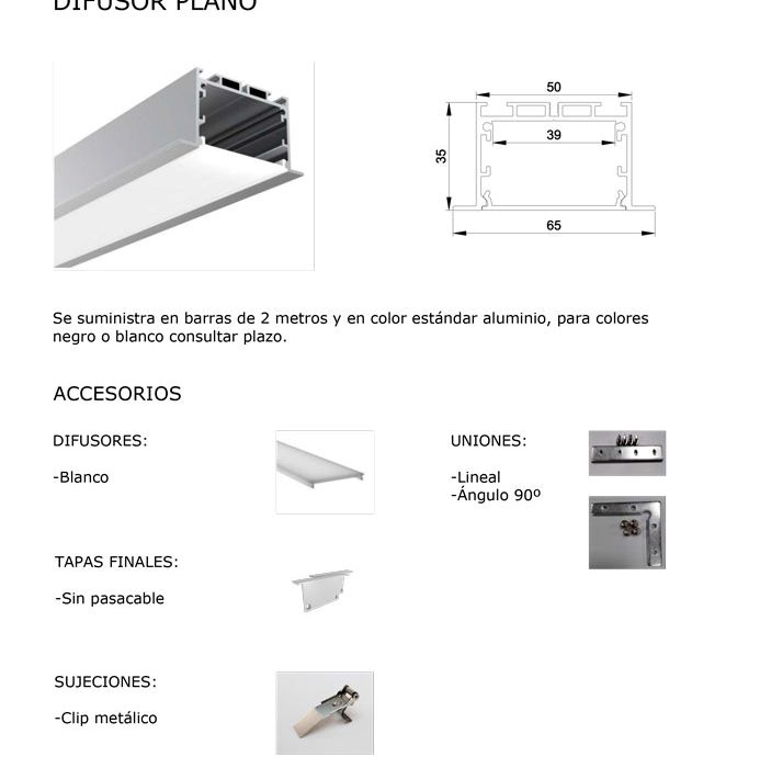 ASP Material De Alumbrado perfiles 12