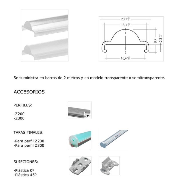 ASP Material De Alumbrado perfiles 2