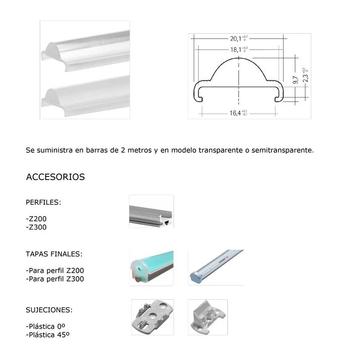 ASP Material De Alumbrado perfiles 2