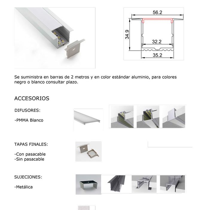 ASP Material De Alumbrado perfiles 10