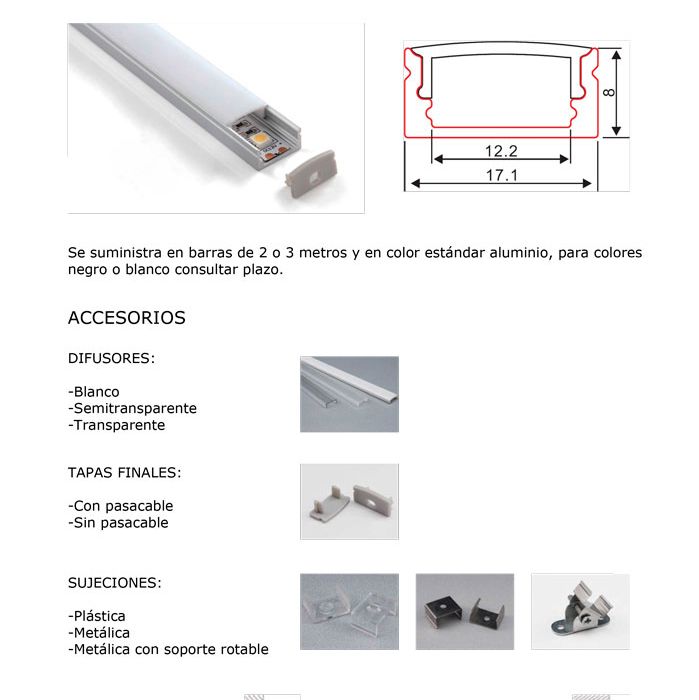 ASP Material De Alumbrado perfiles 30
