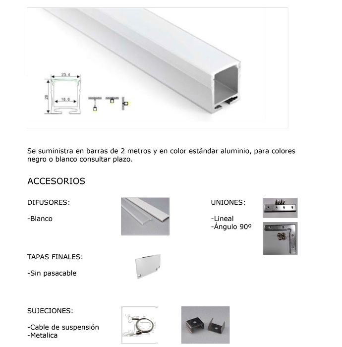 ASP Material De Alumbrado perfiles 35