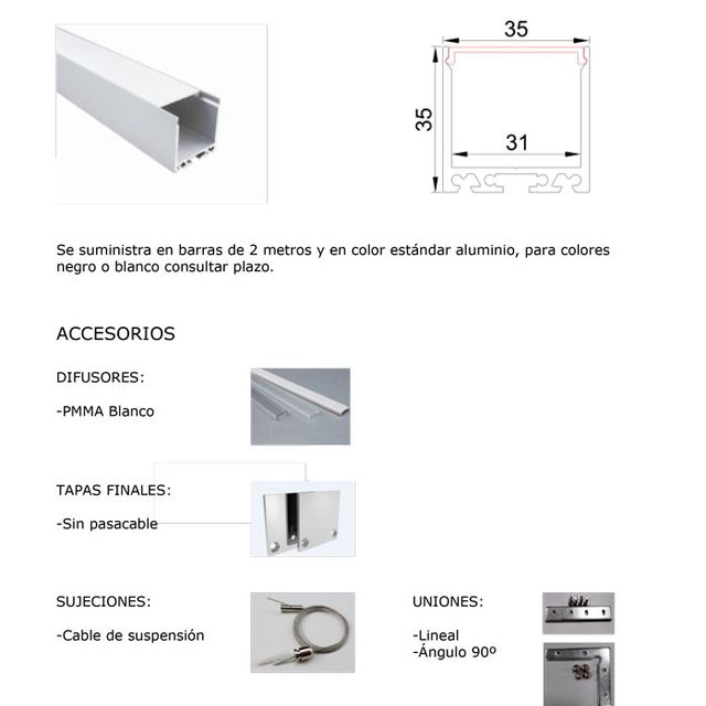 ASP Material De Alumbrado perfiles 20