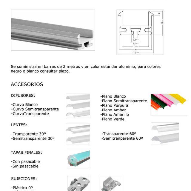 ASP Material De Alumbrado perfiles 40